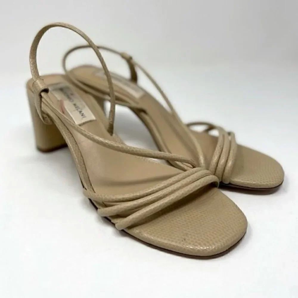 Antonio Melani Celeestie heels cream snake embossed heeled sandals 6.5M BoxB